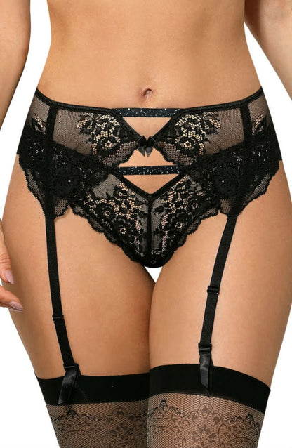 Roza Kena Black Lace Matching Brief Nightwear