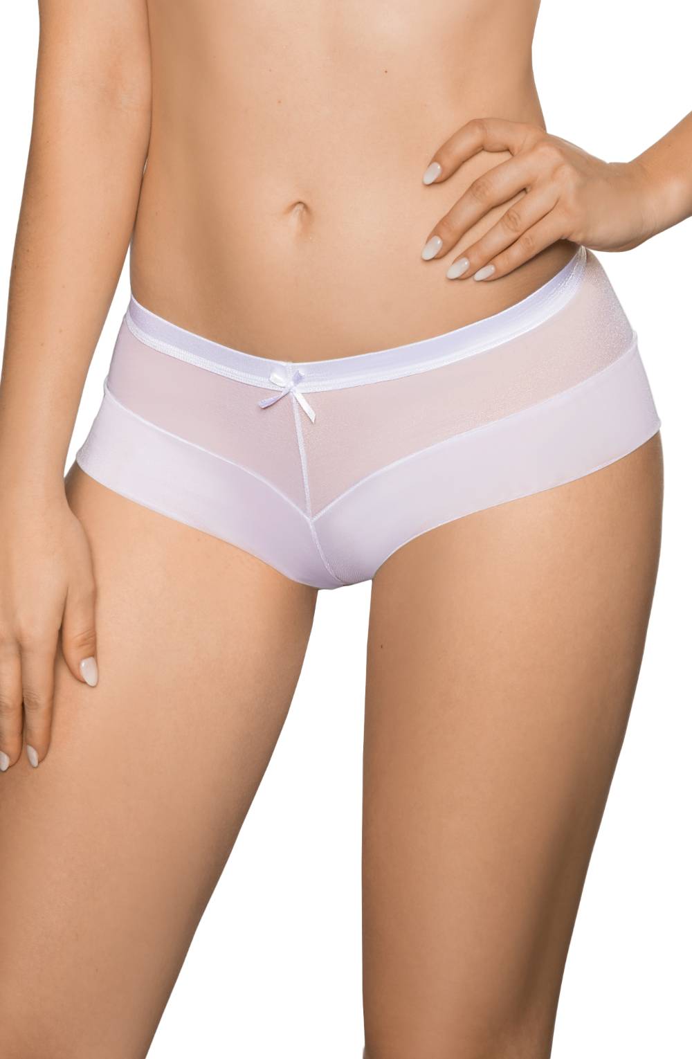 Roza Lisbet White Brief with Floral Applique Detail Underwear