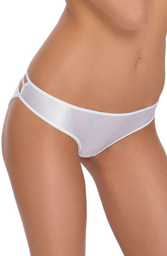 Roza Mimi White Brief with Elastic Strap and Decorative Bow Back