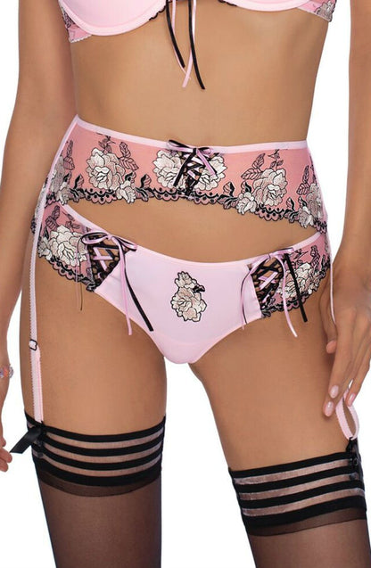 Roza Natali Pink Floral Embroidered waist detail Belt