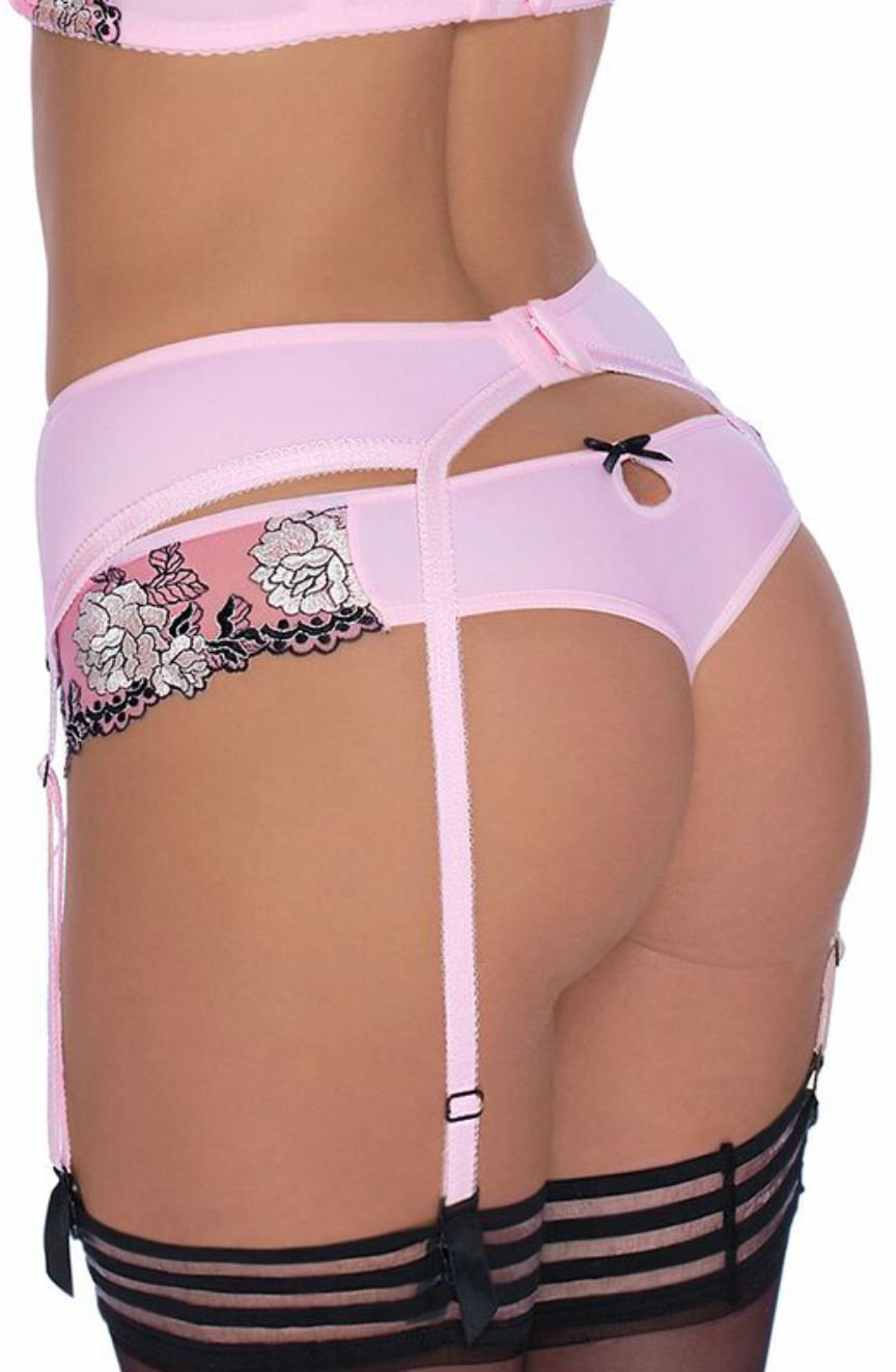 Roza Natali Pink Floral Embroidered Comfortable Elegant Nightwear Matching Brief