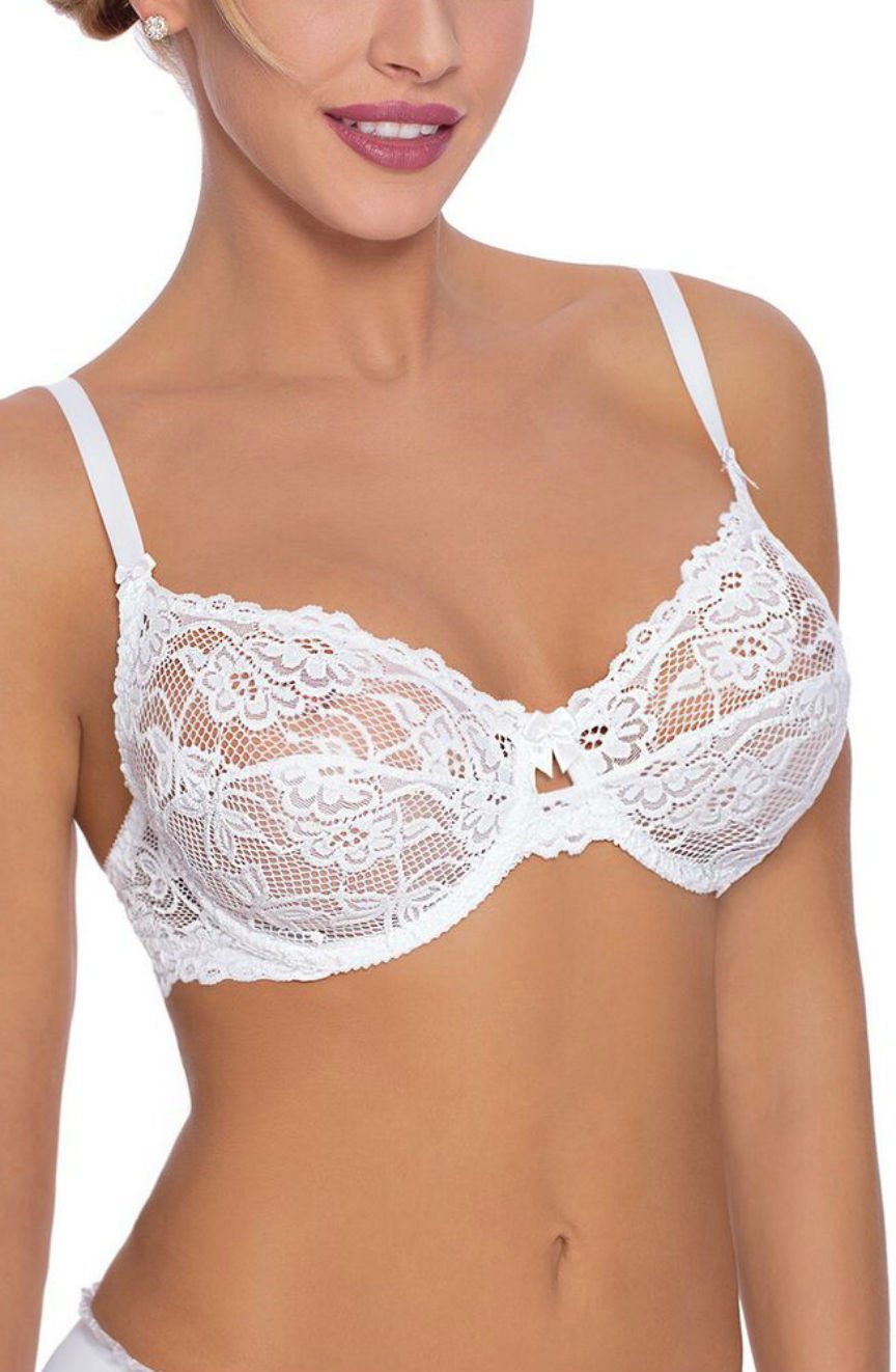 Roza Sisi White Lace Bra – Elegant Comfortable Nightwear Top