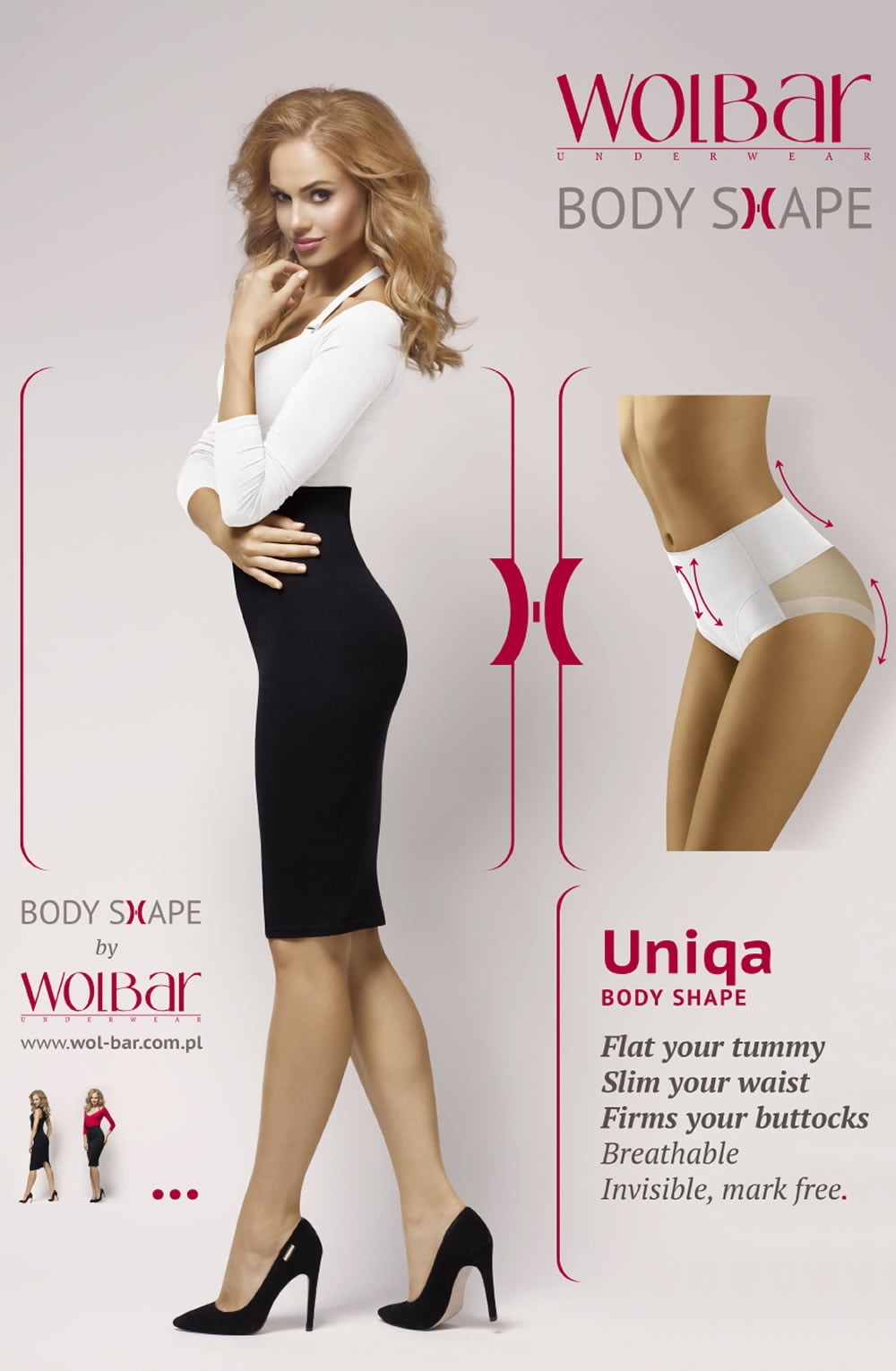 Wolbar Uniqa Black Shaping Pants Slim Waist Flatten Stomach Lift Buttocks Invisible Under Clothing