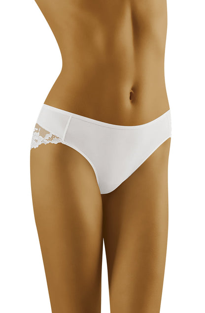 Wolbar Aria White Brief with Floral Lace Back Design