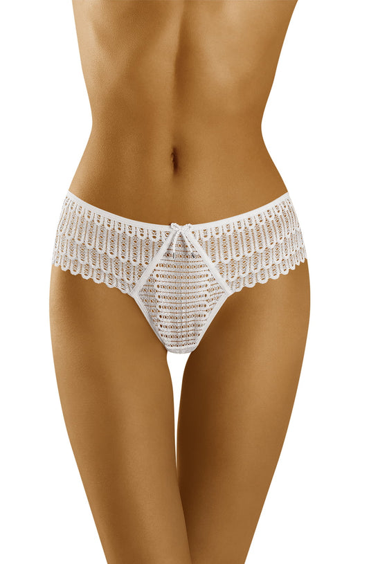 Wolbar Curanta White Lace Matching Brief with Bow in Gift Box Packaging