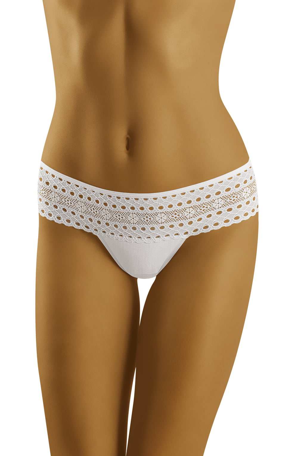 Wolbar Eco-Fo White Cotton Lace Short Matching Brief with Gift Box Packaging