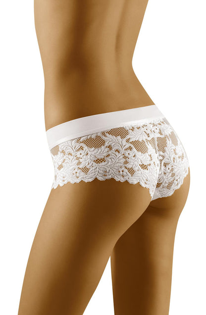 Wolbar Jade White Lace Short Briefs with Ribbon Bow in Gift Box