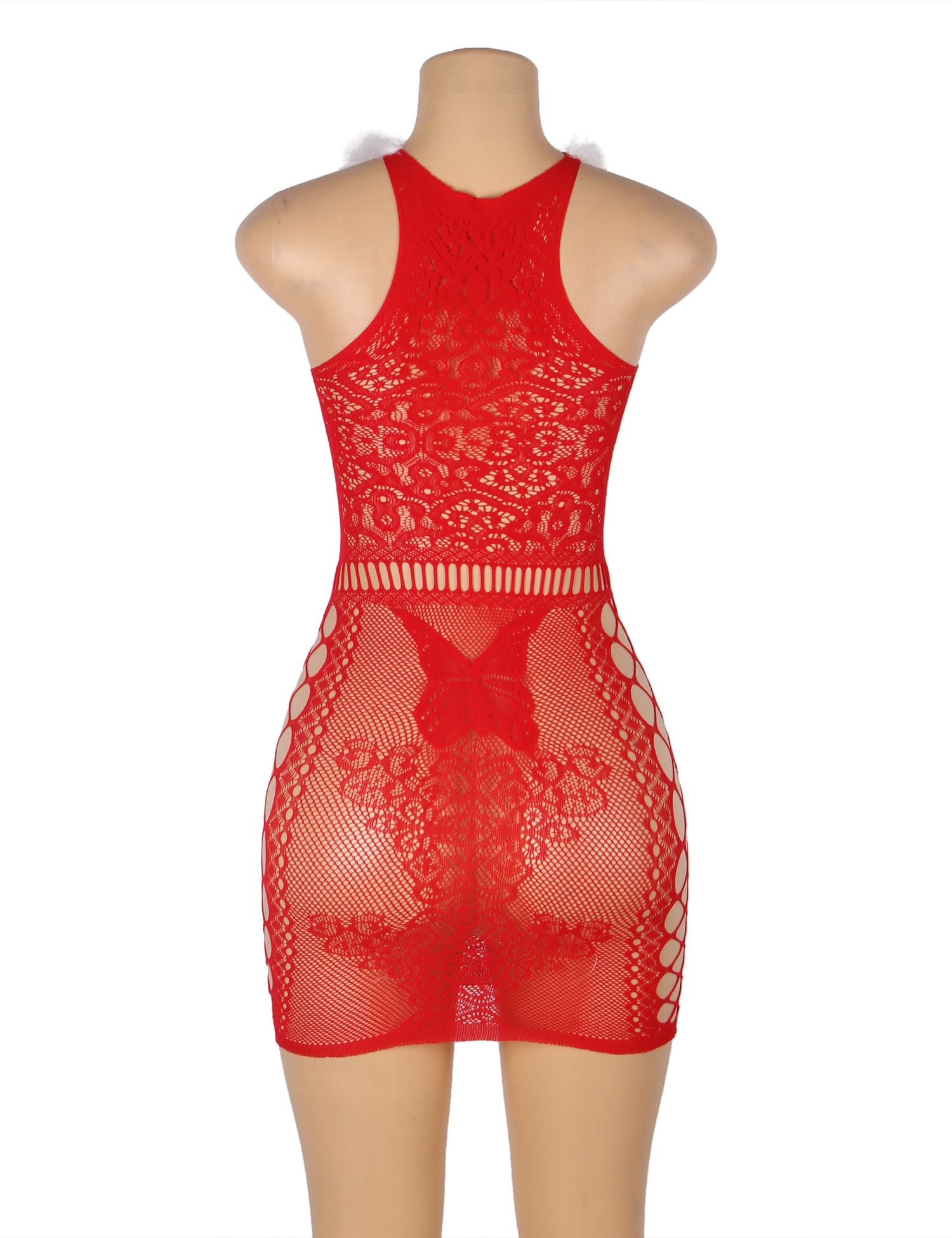 YesX Christmas lightweight mesh Mesh Jumpsuit Dress with Matching Sleeves - Bodybloom