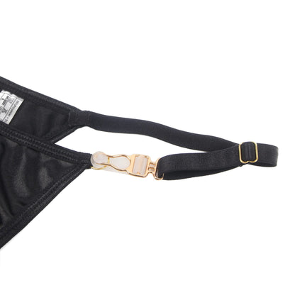 YesX Hollow Cut Halter Bra and Matching Brief Set with Gold Hardware for Women - Bodybloom