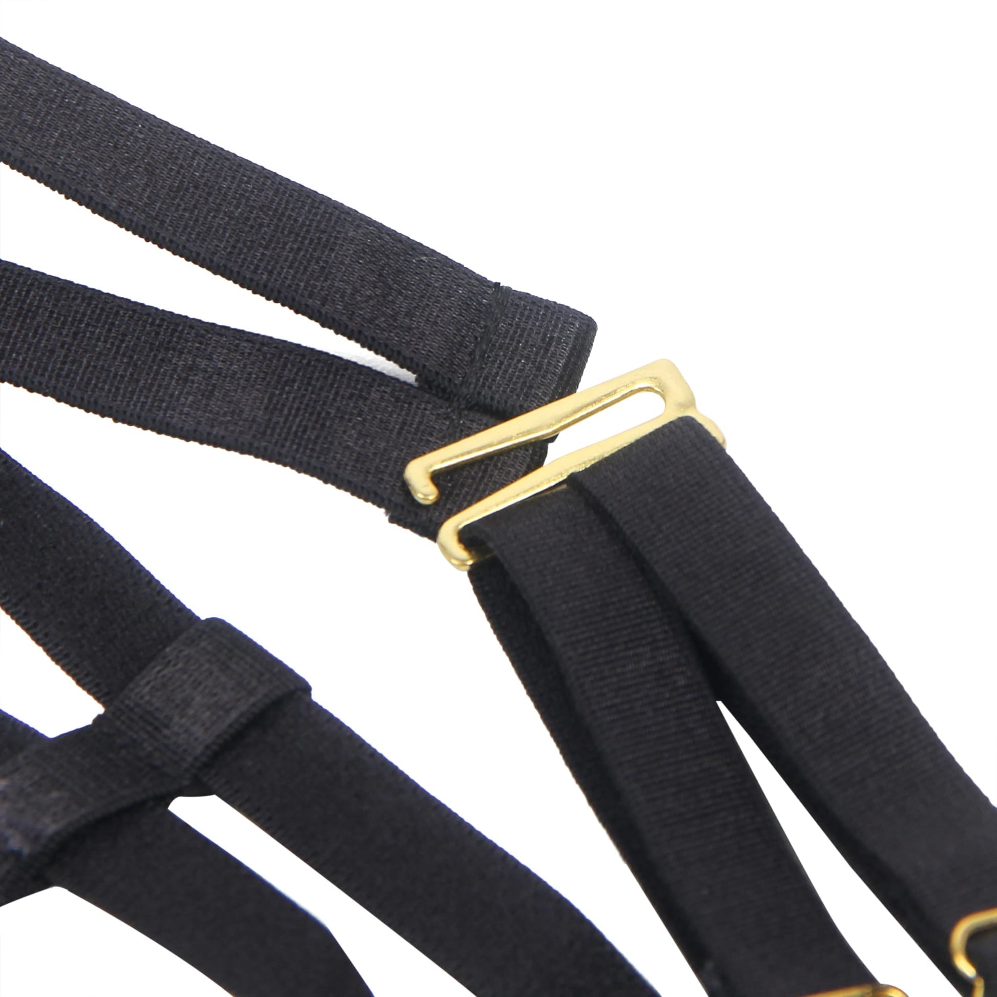 YesX Hollow Cut Halter Bra Set with Velvety Fabric and Gold Hardware - Bodybloom