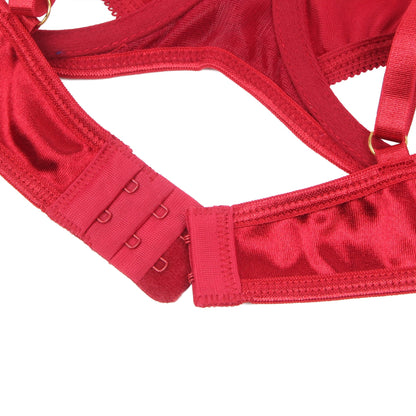 YesX Red Halter Bra Set with Underwire and High-Cut Matching Brief - Bodybloom