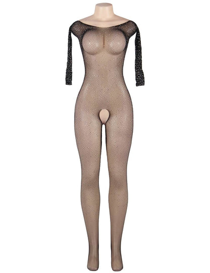 YesX Sparkly Fishnet Plus Size Mesh Jumpsuit Up to 5XL - Bodybloom