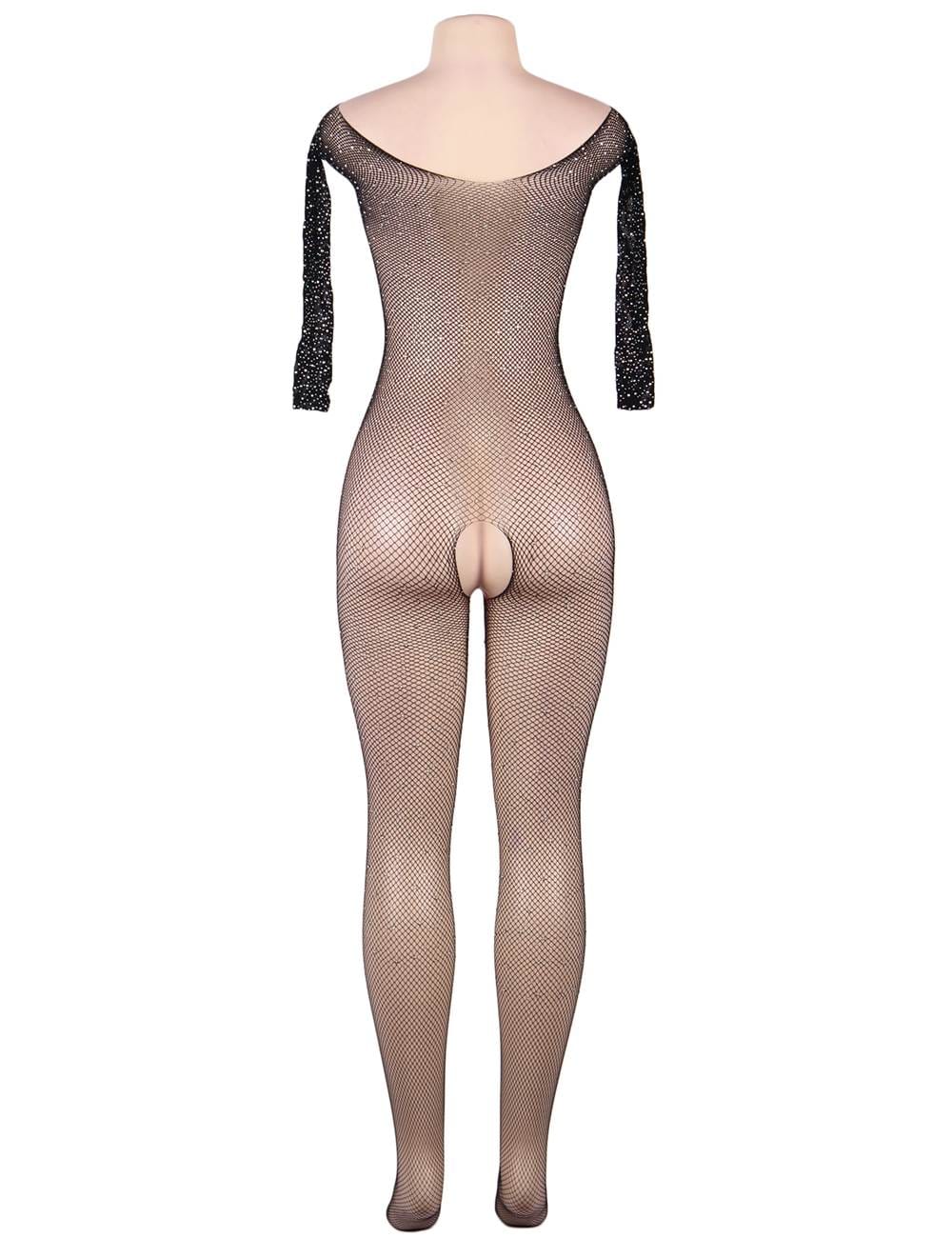 YesX Sparkly Fishnet Plus Size Mesh Jumpsuit Up to 5XL - Bodybloom