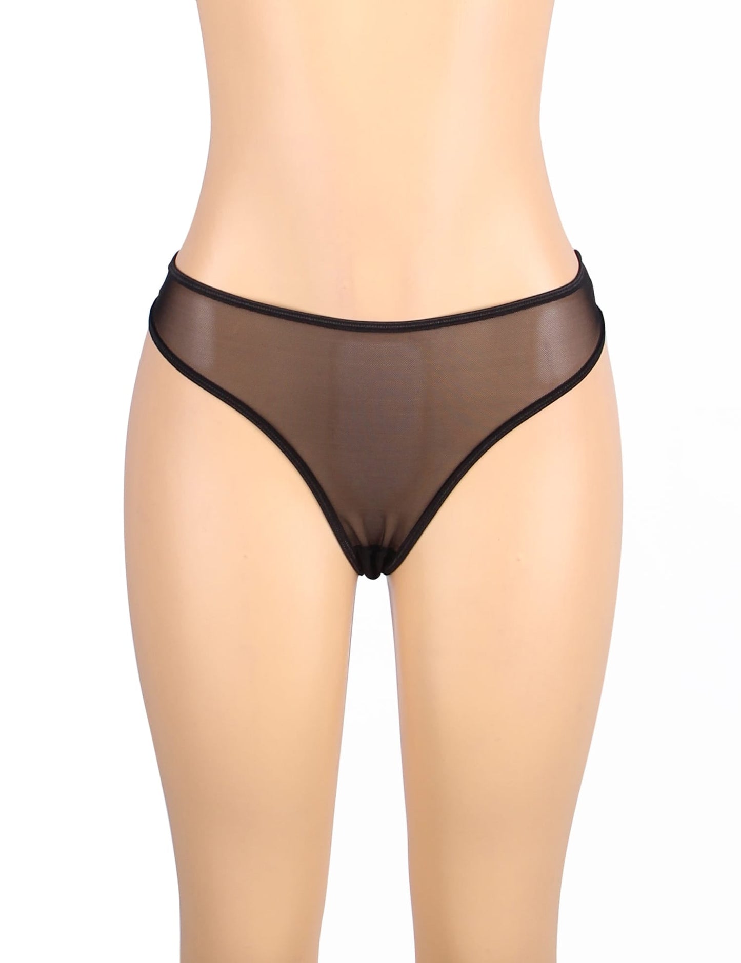 YesX YX Three Piece Bra Set with Mesh Lace waist detail Belt, Matching Brief, and Leg Rings Black - Bodybloom
