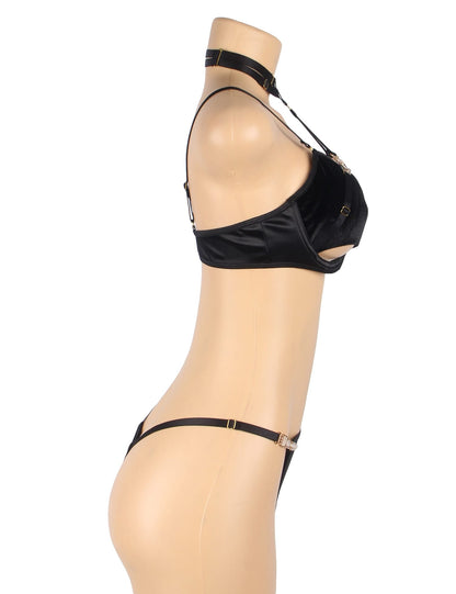 YesX YX871Q Hollow Cut Halter Bra Set - Bodybloom