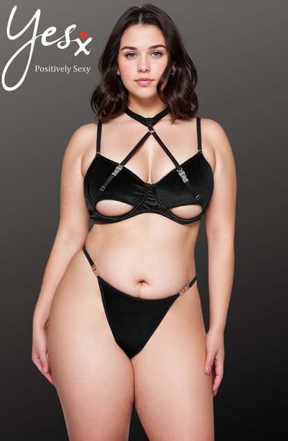 YesX YX871Q Hollow Cut Halter Bra Set - Bodybloom