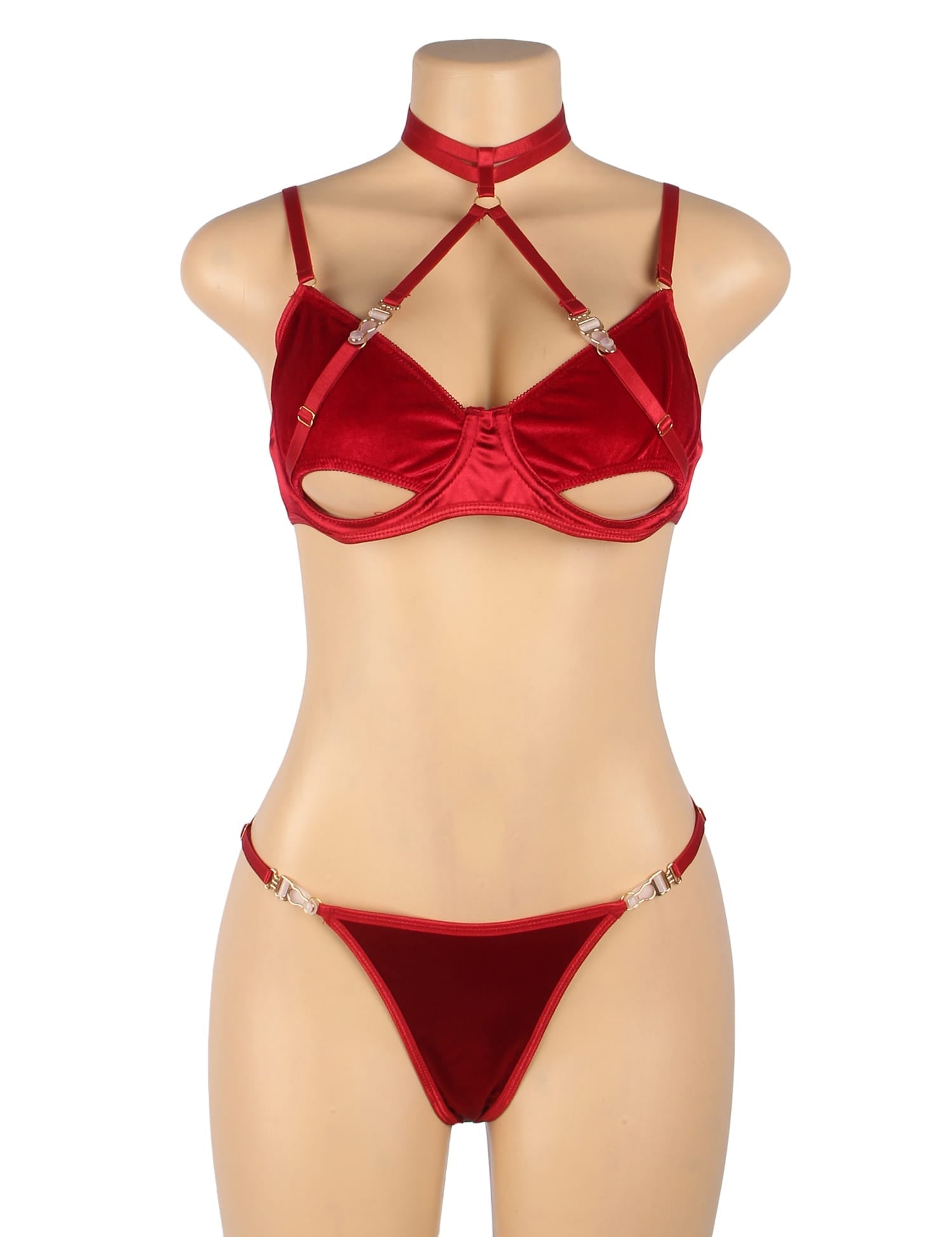YesX YX872Q Hollow Cut Halter Bra Set Up To 2XL - Bodybloom