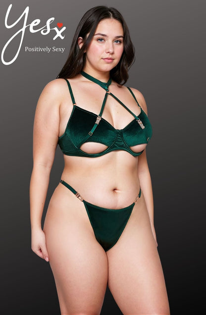 YesX YX873Q Hollow Cut Halter Bra Set - Bodybloom