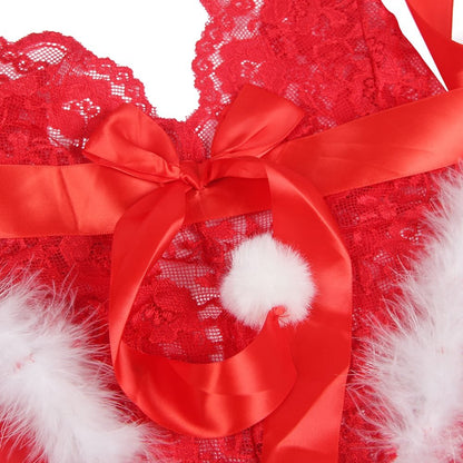 YesX YX874Q Christmas Sexy Halter Neck Teddy Up To 4XL - Bodybloom