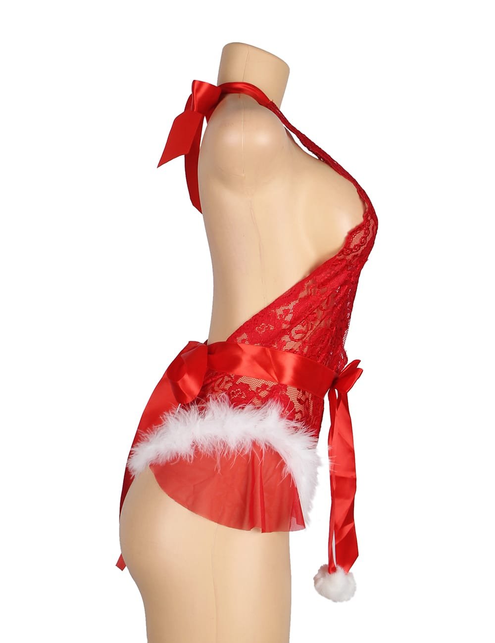 YesX YX874Q Christmas Sexy Halter Neck Teddy Up To 4XL - Bodybloom