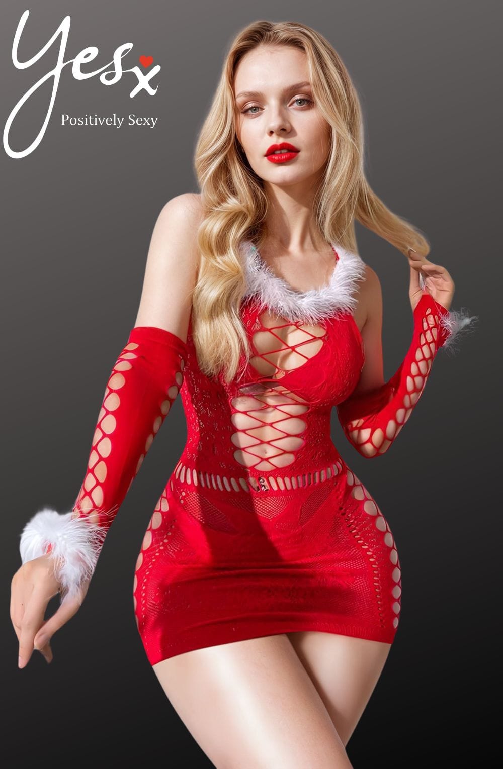 YesX YX877 Christmas Sexy Bodystocking Dress - Bodybloom