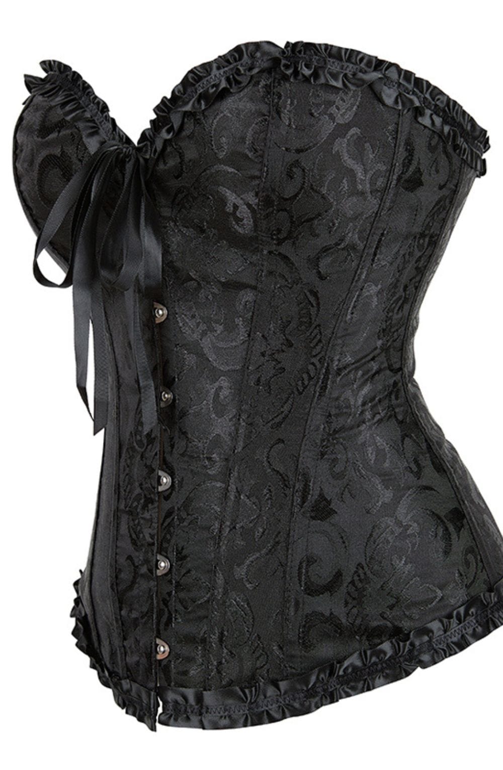 YesX YX886 Stunning Black Borcade Corset Up to 5XL - Bodybloom