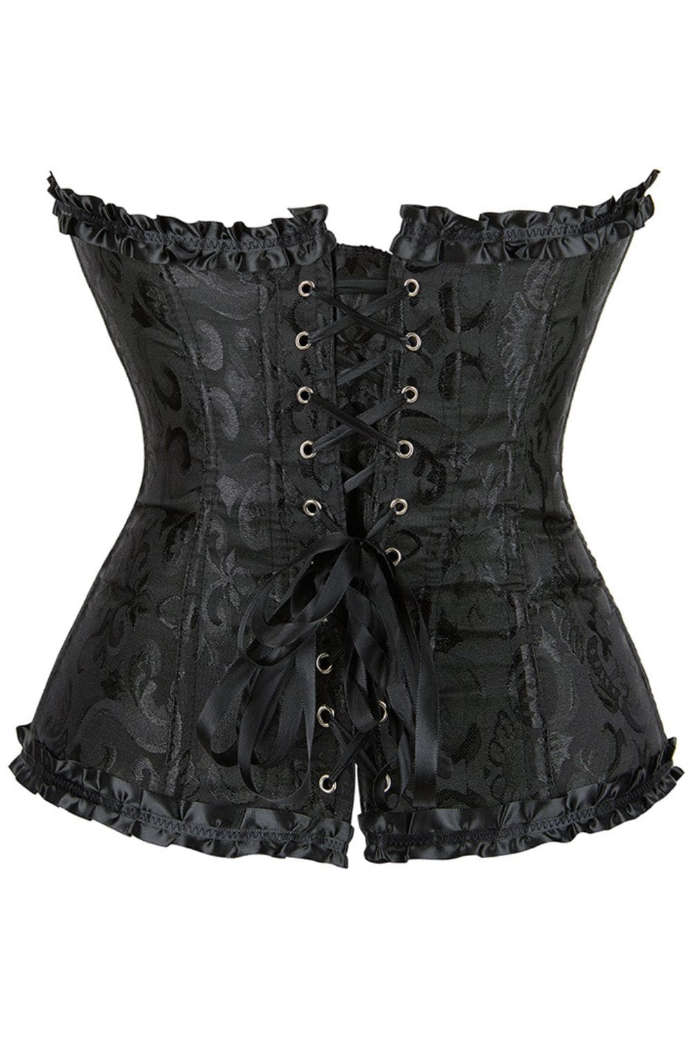 YesX YX886 Stunning Black Borcade Corset Up to 5XL - Bodybloom