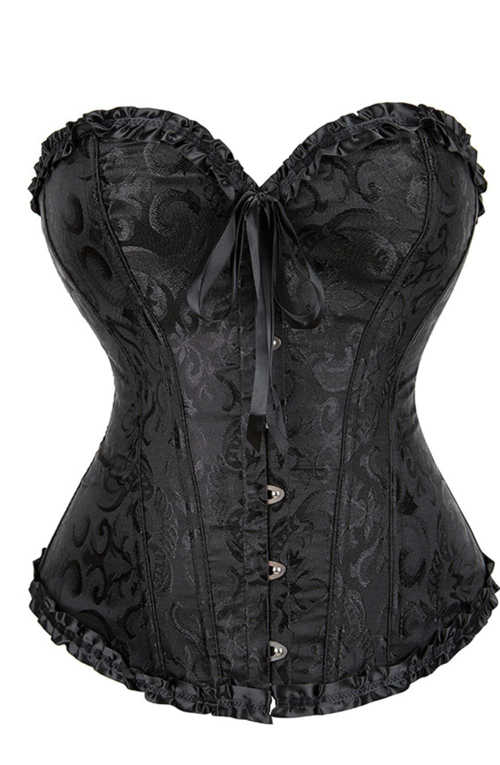 YesX YX886 Stunning Black Borcade Corset Up to 5XL - Bodybloom