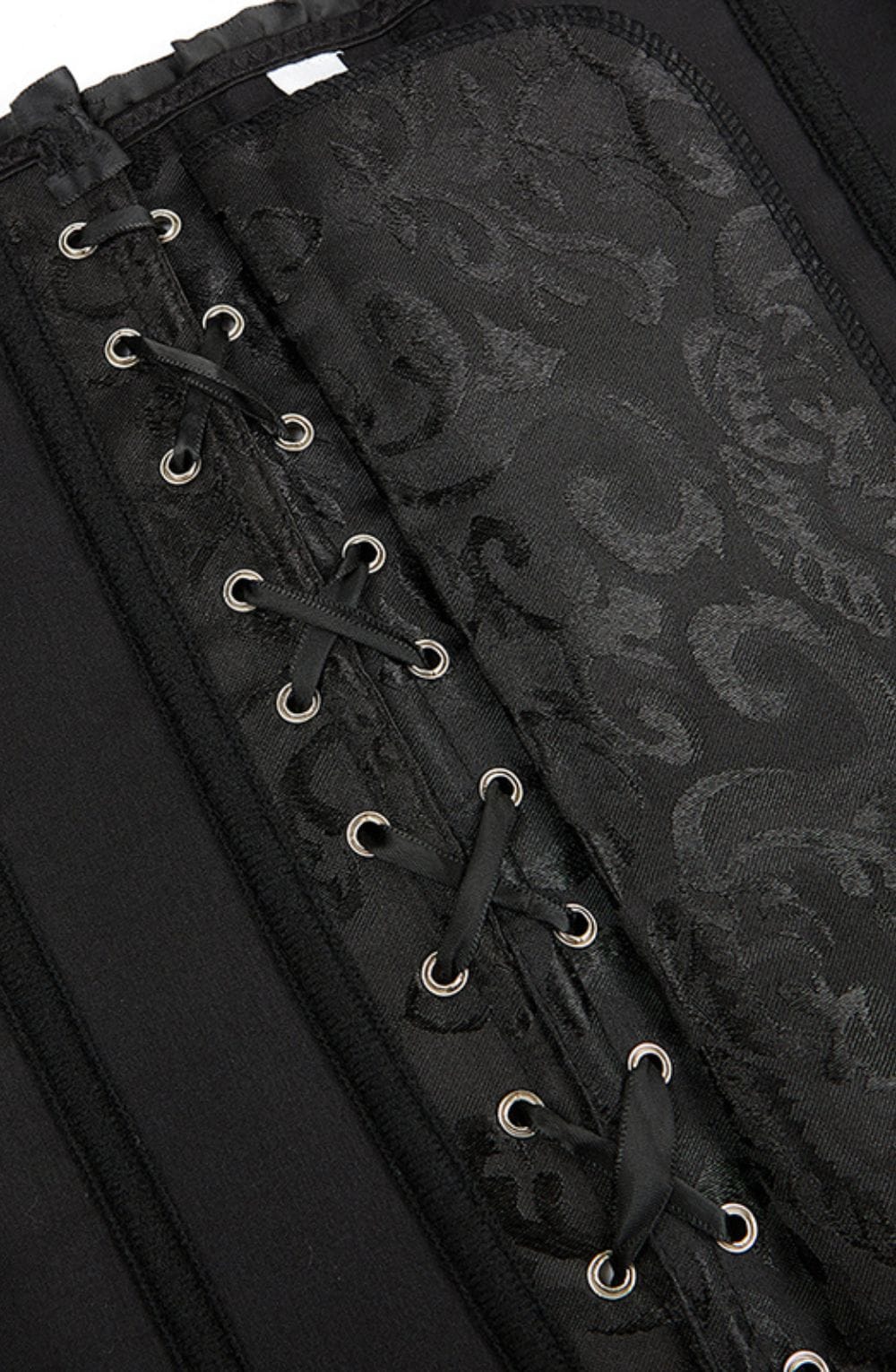 YesX YX886 Stunning Black Borcade Corset Up to 5XL - Bodybloom