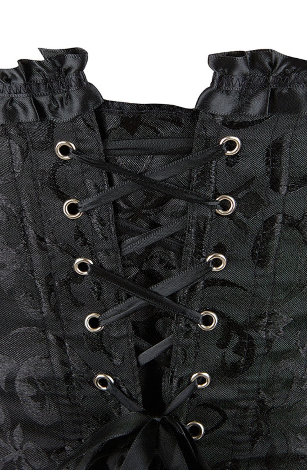 YesX YX886 Stunning Black Borcade Corset Up to 5XL - Bodybloom
