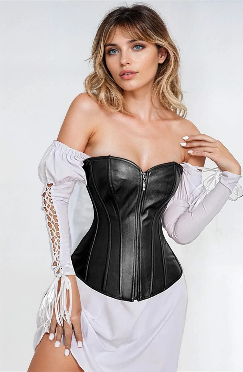 YesX YX888 Stunning Black Corset Up to 4XL - Bodybloom