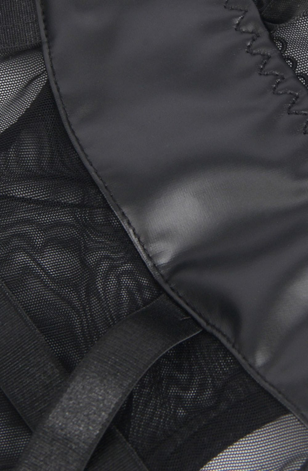 YesX YX890 Black Faux Leather Look & Mesh - Bodybloom