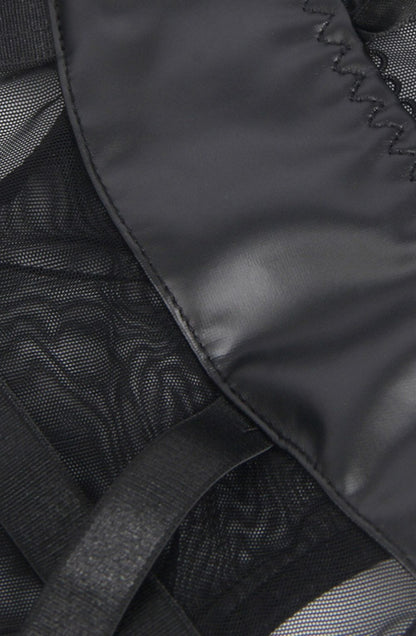 YesX YX890 Black Faux Leather Look & Mesh - Bodybloom