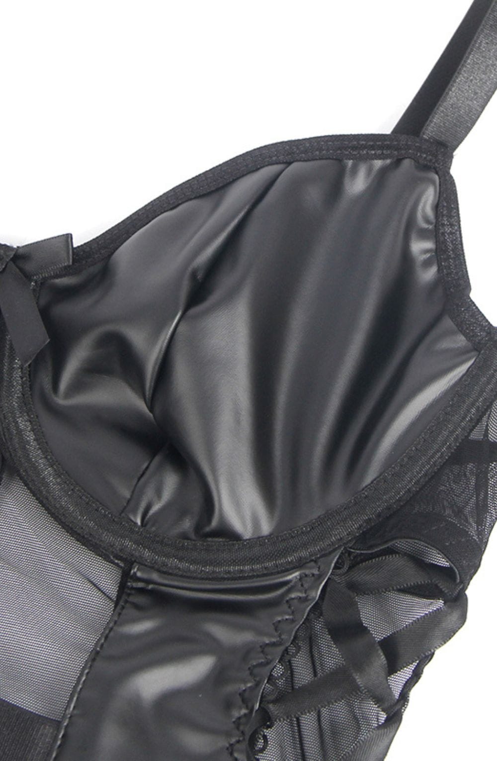 YesX YX890 Black Faux Leather Look & Mesh - Bodybloom
