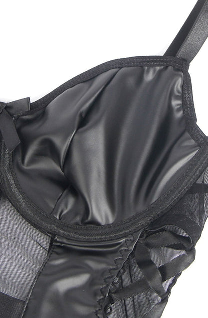 YesX YX890 Black Faux Leather Look & Mesh - Bodybloom