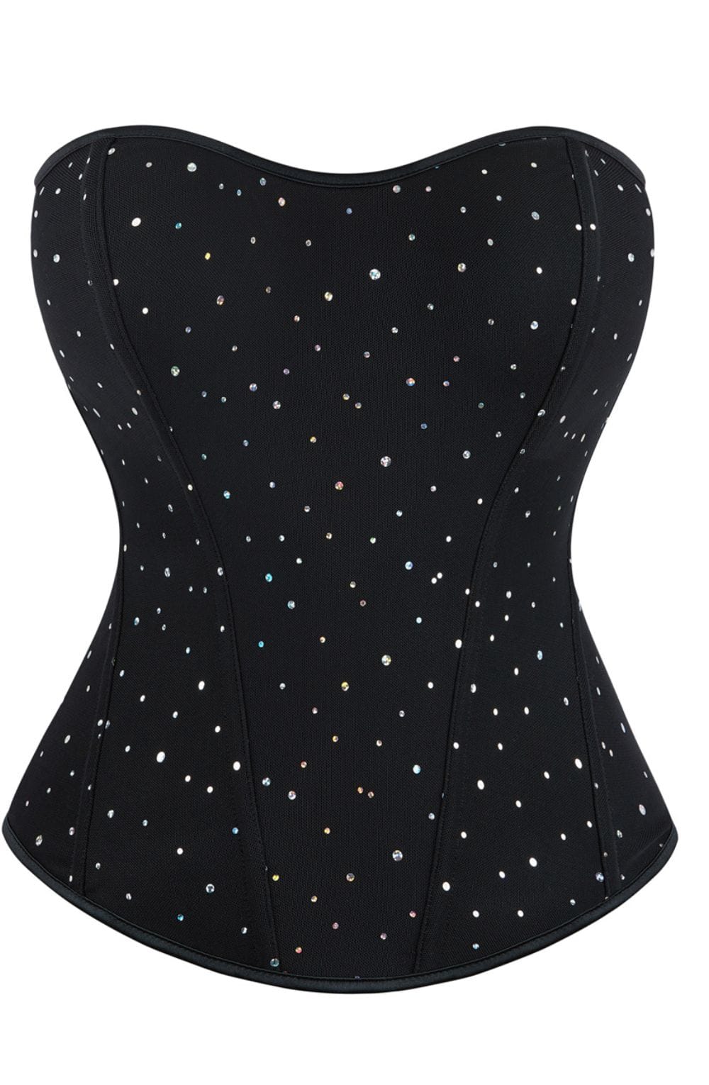 YesX YX895 Sequin Corset Black - Bodybloom